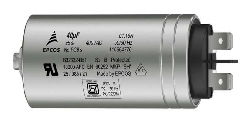 EPCOS AC Motor Capacitors Become BIS Compliant
