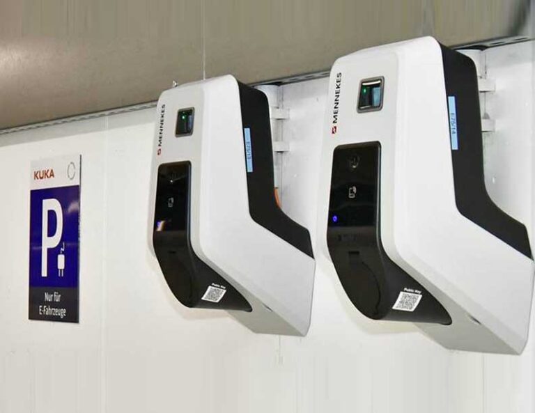 KUKA installs charging stations at the Augsburg headquarters