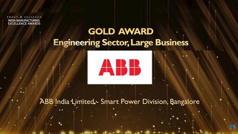 ABB India wins in “Smart Factory” and “Manufacturing Excellence” categories at the Frost & Sullivan India awards