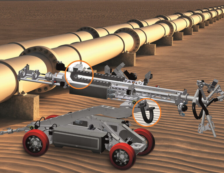 Crawling through danger – robot-controlled maintenance operations with igus e-chains on board