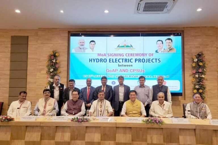 NEEPCO inks MoA with Arunachal Pradesh Government for 2620 MW Hydro Projects Development