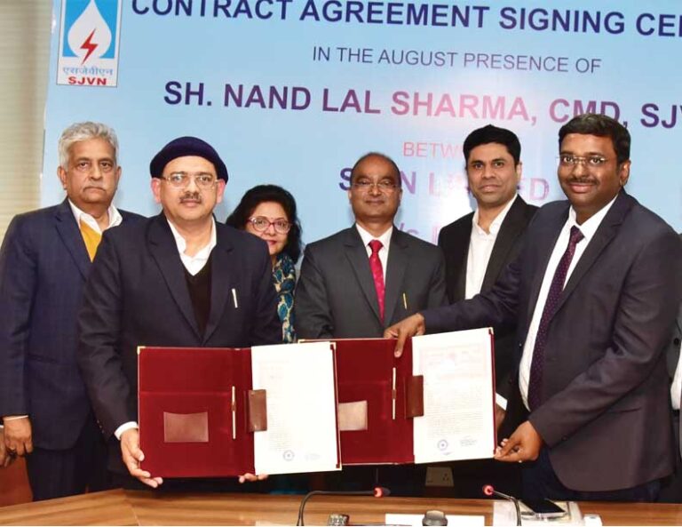 SJVN SIGNS EPC CONTRACT FOR 382 MW SUNNI DAM HYDRO PROJECT