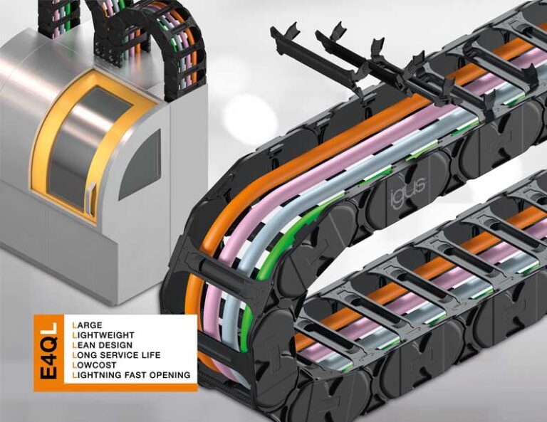 Great strength, little weight: new low-cost igus energy chain for unsupported applications