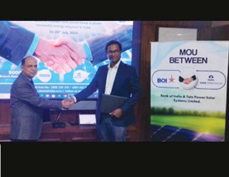 Tata Power Solar Partners with the Bank of India