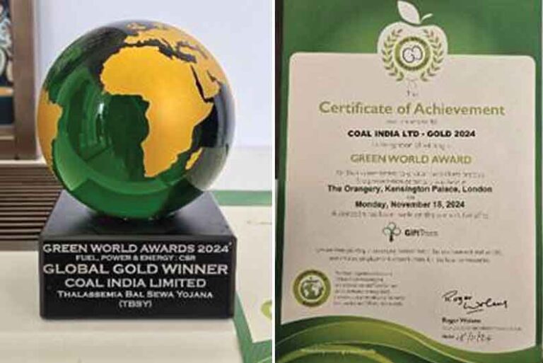 Coal India Ltd Receives Green World Awards 2024